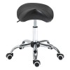 HOMCOM Tabouret de Massage Tabouret Selle Ergonomique pivotant 360° Hauteur réglable revêtement synthétique Noir chromé