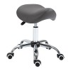 HOMCOM Tabouret de Massage Tabouret Selle Ergonomique pivotant 360° Hauteur réglable revêtement synthétique Noir chromé