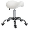 HOMCOM Tabouret de Massage Tabouret Selle Ergonomique pivotant 360° Hauteur réglable revêtement synthétique Noir chromé