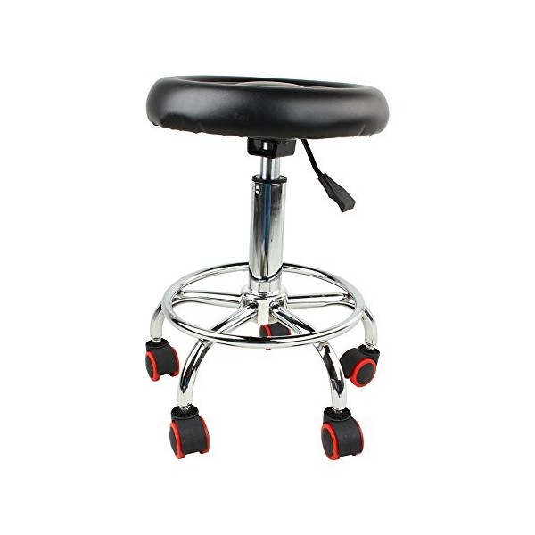 TABOURET A ROULETTE NOIR TATOUAGE