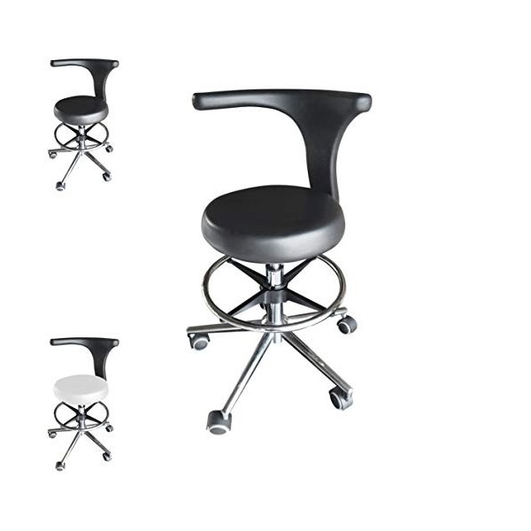 Floreo Polironeshop Medic Tabouret pour dentiste Tattoo Studio Centre médical Noir 