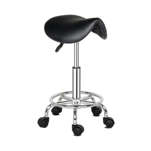 TactFire Tabouret de Massage, Tabouret de Selle de Cheval pivotant à 360°, Réglable en Hauteur, pour Les Salons, Instituts de