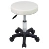 FURWOO Tabouret Roulant Rond Tabouret réglable en Hauteur avec Roues pour Massage Spa Salon Blanc 