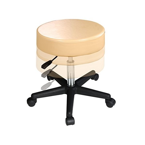 Master Massage Non-Costco Tabouret de travail pivotant à roulettes Crème