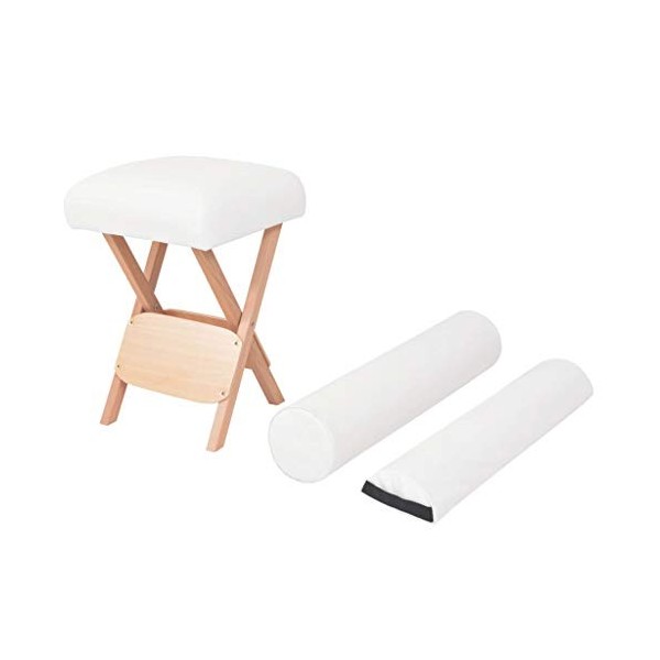 vidaXL Tabouret de Massage Pliant Siège 12 cm dEpaisseur 2 Traversins Table de Massage Tabouret de Thérapeute Pliable Intéri