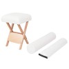 vidaXL Tabouret de Massage Pliant Siège 12 cm dEpaisseur 2 Traversins Table de Massage Tabouret de Thérapeute Pliable Intéri