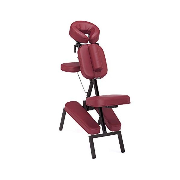 TAOline Vital paquet - chaise de massage et de thérapie couleur bordeaux, avec sac de transport et coussin sternal