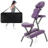 RELAX4LIFE Chaise de Massage Pliante Hauteur Réglable 110-120 CM, Chaise de Thérapie Portable Ergonomique avec Siège Rembourr