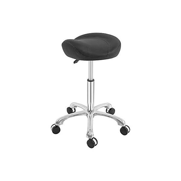 MWOSEN Tabouret de selle roulant pour salon de massage, salon de dessin, tabouret hydraulique réglable avec roulettes