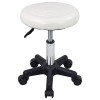 FURWOO Tabouret Rotatif Rond avec Roues PU Leahter Tabouret Roulant Hauteur réglable Spa Salon Massage Tabouret Noir