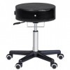 Master Massage Tabouret de luxe à roulettes avec barre dappui Noir 1 pièce