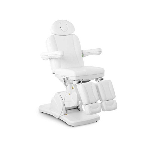 Physa Fauteuil De Pédicure Soins Esthétique Cosmétique LA PAZ WHITE 3 Moteurs Électriques, Dossier Et Siège Réglables, Téléc