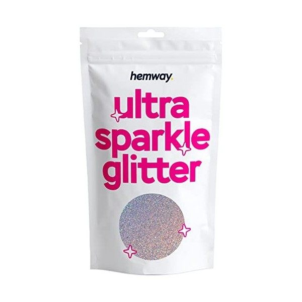 Hemway Ultra Étincelle Glitter Argent Holographic 100 g / 0,35 oz multi-usages résine époxy Arts & Crafts cosmétiques Safe co