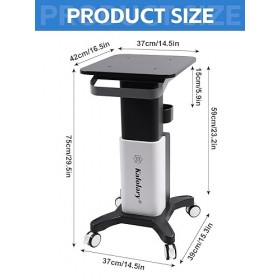 Kalolary 30" Chariot de Salon de Beauté en Alliage Daluminium avec roulettes et Lateau de Rangement Portable Chariot dEsthé