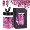 EBANKU 100g/3,5oz Paillettes Glitter Chunky, Holographiques Chunk Glitter Forme dhexagone Paillettes Ongles Nail Art Paillet