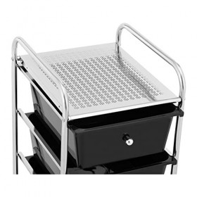 physa PHYSA RR-32 Chariot coiffure 4 tiroirs noir Table de service coiffure Chariot salle de bain