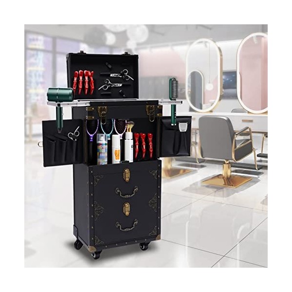 Chariot de service de chariot de coiffeur, chariot de travail dassistant de coiffeur de salon professionnel chariot cosmétiq