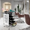 Chariot de coiffeur avec 5 tiroirs rétractables, chariot de salon SPA porte-appareils pour salon et coiffeur rouge 