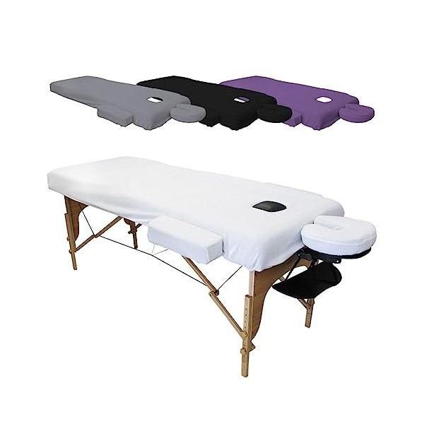 Vivezen - Drap housse de protection 4 pièces en éponge pour table de massage de 13 cm dépaisseur - 4 coloris