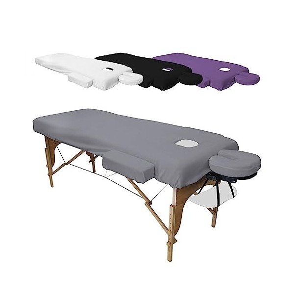 Vivezen - Drap housse de protection 4 pièces en éponge pour table de massage de 13 cm dépaisseur - 4 coloris