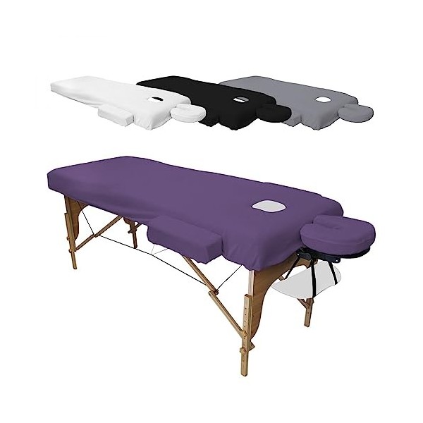 Vivezen - Drap housse de protection 4 pièces en éponge pour table de massage de 13 cm dépaisseur - 4 coloris