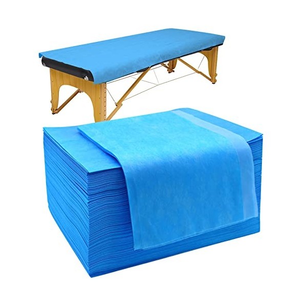 Tvvcalk Lot de 100 Drap Jetable, Drap de Lit Jetable Non Tissé , Pour Massage Spa Beauté, Anti Salissure, 80 x 180 cm