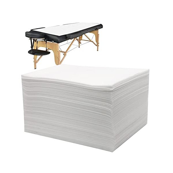 Luriseminger Lot de 100 Draps Jetables, Draps de Lit Jetables Tissu Non-tissé Draps de Massage pour Massage, SPA, Tatouage, L