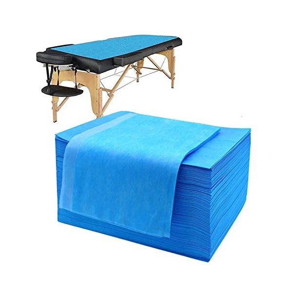 Luriseminger Lot de 100 Draps Jetables, Draps de Lit Jetables Tissu Non-tissé Draps de Massage pour Massage, SPA, Tatouage, L