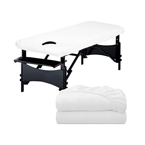 Lot de 2 Housse Table Massage Lavables, Eqivei drap housse table de massage Imperméables, Résistantes à lhuile Housses de Pr