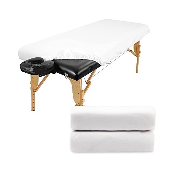 Luriseminger 2pcs Drap Housse Table de Massage, 70 x 190cm Imperméables Housse Table Massage - Résistantes à lhuile - Lavabl