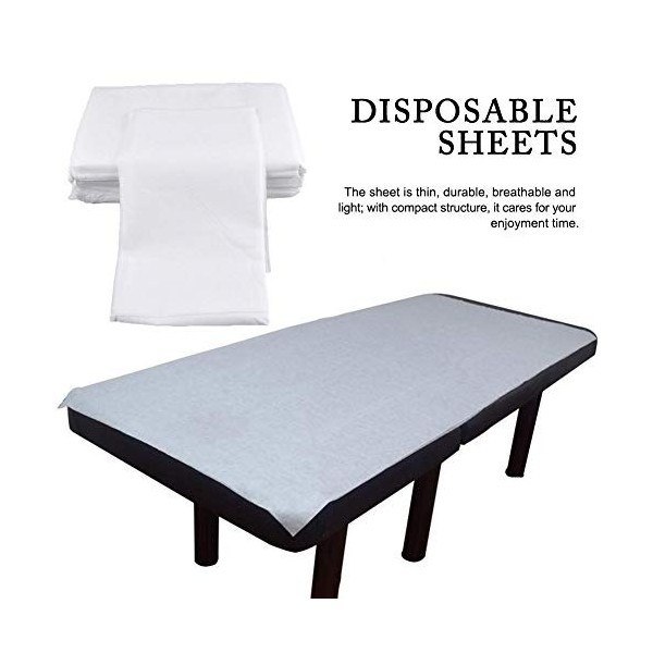 Thrivinger Lot de 100 draps jetables pour table de massage - Pour salon de beauté, massage, tatouage, hôtels 80 x 180 cm 