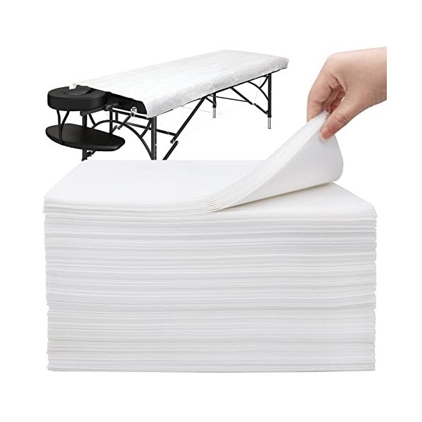 Tvvcalk Lot de 50 Draps Jetables, épaisses Feuilles de Massage Jetables, Draps de Lit Jetables en Tissu Non Tissé, Draps de M