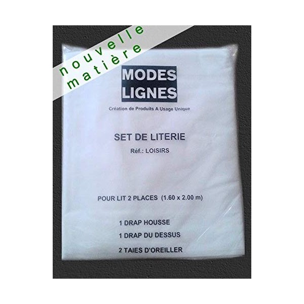 Modes Lignes - Set de Draps Jetables lit 2 Personnes en 160