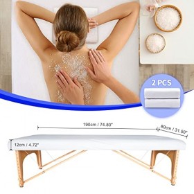Lot de 2 Housses de Protection pour lit de Massage, RNGWAPER 80 x 190cm Drap de lit de Massage, Lavable Drap doux pour Salon 
