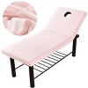 Yzki Massage Lit Feuille, Beauté Massage Spa Canapé Housse avec Visage Trou, Élastique Cordon Bord Complète Drapé Professionn