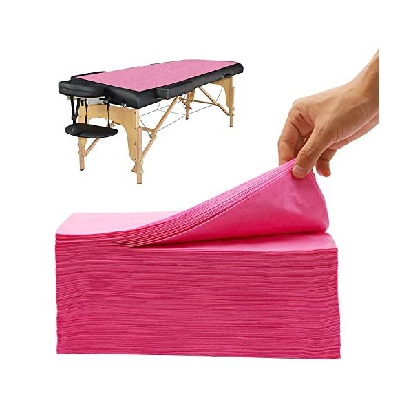 Xiaozhifu Lot de 100 Draps Jetables table de massage en non-tissé pour table de massage, 80 x 180 cm, pour salon de beauté, s