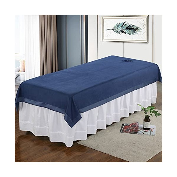 Étanche Drap Housse pour Table De Massage Couleur Pure Housse De Table De Massage avec Visage Trou Drap De Lit Housse Spa Mas