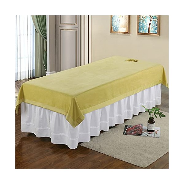 Étanche Drap Housse pour Table De Massage Couleur Pure Housse De Table De Massage avec Visage Trou Drap De Lit Housse Spa Mas