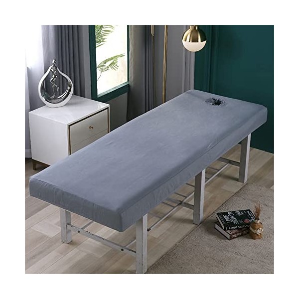 Highdi Housse Table Massage avec Trou,Tricoté Coton Douceur Housse Table de Massage Housse Table Elastique Drap Housse Table 