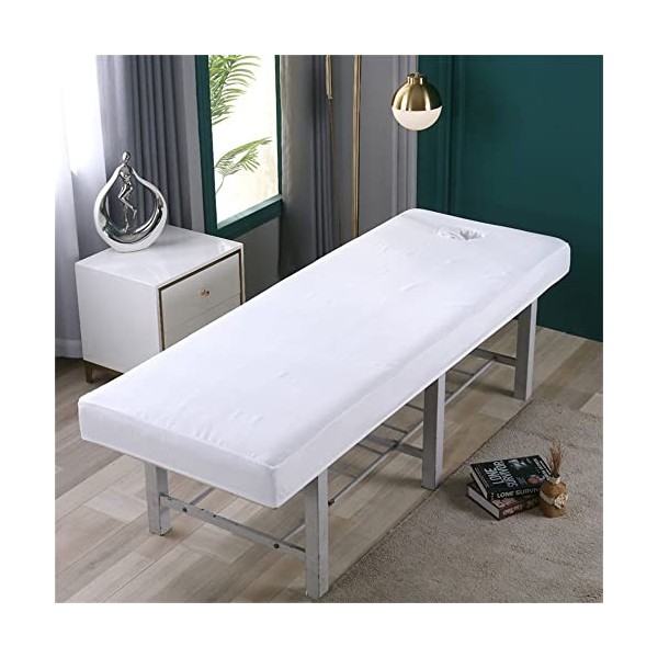 Highdi Housse Table Massage avec Trou,Tricoté Coton Douceur Housse Table de Massage Housse Table Elastique Drap Housse Table 