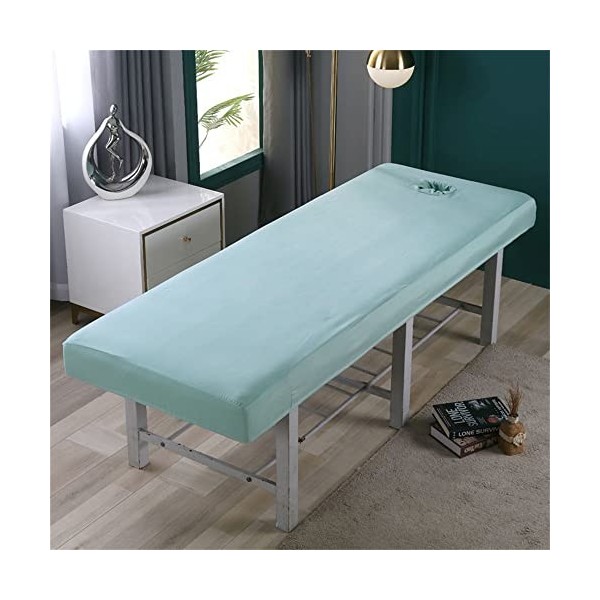 Highdi Housse Table Massage avec Trou,Tricoté Coton Douceur Housse Table de Massage Housse Table Elastique Drap Housse Table 