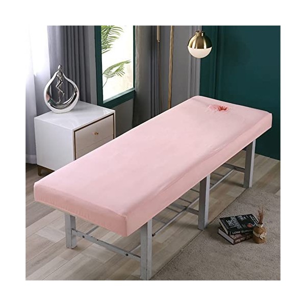 Highdi Housse Table Massage avec Trou,Tricoté Coton Douceur Housse Table de Massage Housse Table Elastique Drap Housse Table 