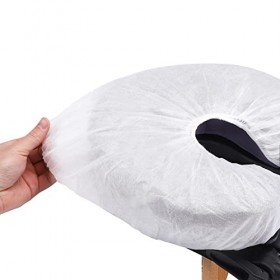 Noverlife 100PCS Couvre-berceau jetable, Housses d’oreiller de massage en forme de U non tissées, coussin d’oreiller facial a