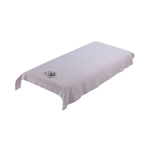 perfk Drap-housse Lavable pour Lit de Table de Massage Dacupuncture avec Trou de Respiration, Gris