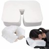 50Pcs Non Tissé Protege Têtière pour Table de Massage, Housses Dappui-tête Jetables Chiffons Pour Fente Nasale, Coussin Faci