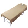 Frdun Drap de table de massage en lin uni avec trou pour le visage, housse de table de massage lavable élastique, housse de p