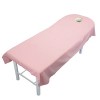 Frdun Drap de table de massage en lin uni avec trou pour le visage, housse de table de massage lavable élastique, housse de p