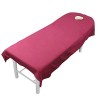 Frdun Drap de table de massage en lin uni avec trou pour le visage, housse de table de massage lavable élastique, housse de p