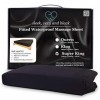 Drap-housse de massage imperméable noir super king size - Sans danger contre lhuile et le silicone - Hypoallergénique - 204 