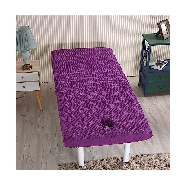 Highdi Housse Table de Massage avec Trou pour Le Visage, Doux Elastique, Table de Massage Drap-Housse Lavable Réutilisables p